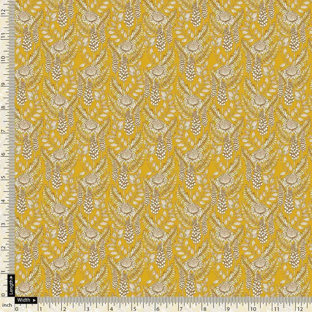 Silver Baroque Flower With Yellow Background Digital Printed Fabric - Pure Cotton – pco 0 ma3504 108 silver baroque flower with yellow background digital printed fabric pure cotton 5