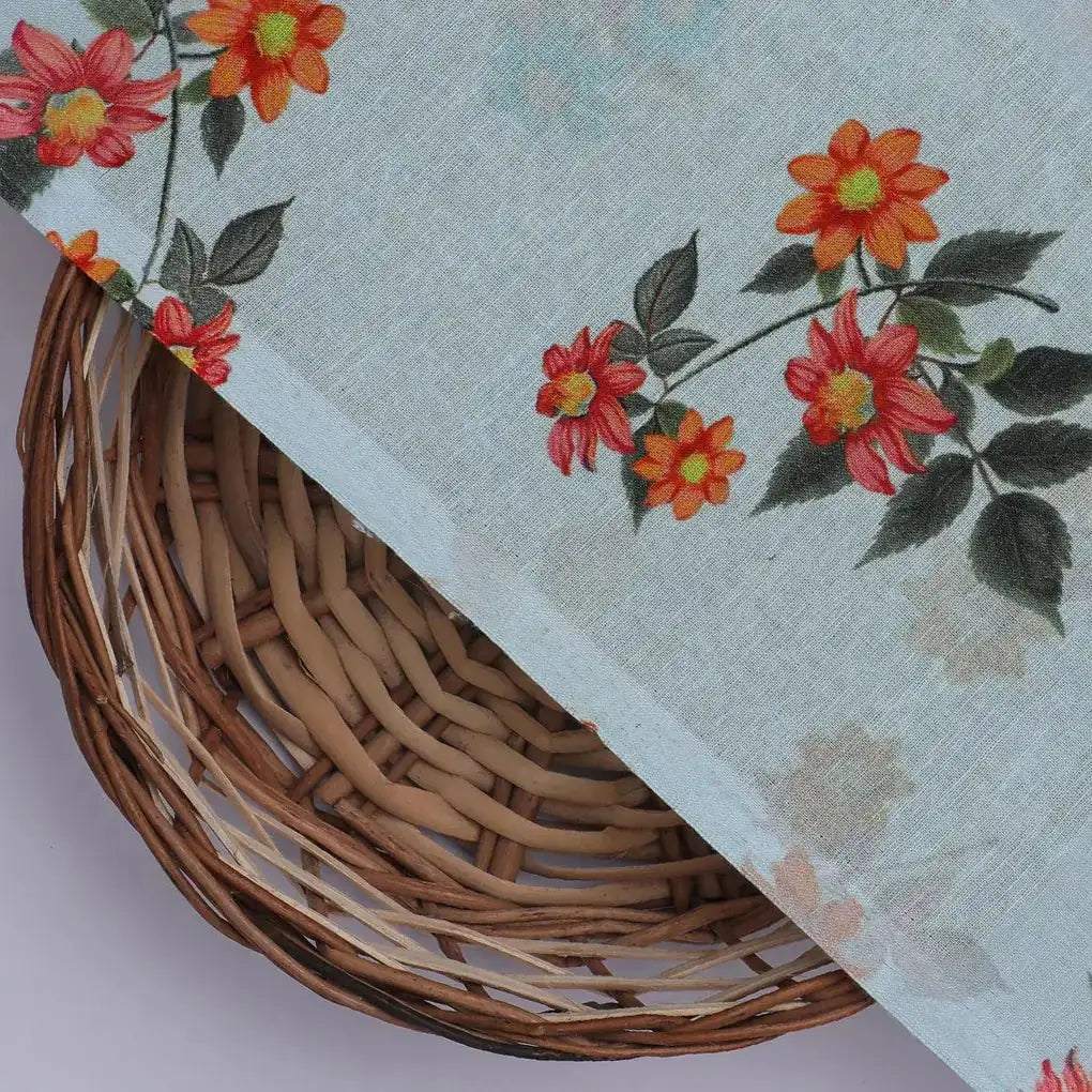 Floating Yellow Sunflower With Green Leaves Digital Printed Fabric - Pure Cotton – pco 0 ta 05696 108 floating yellow sunflower with green leaves digital printed fabric pure cotton 2