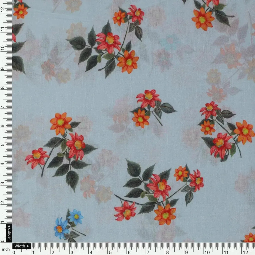 Floating Yellow Sunflower With Green Leaves Digital Printed Fabric - Pure Cotton – pco 0 ta 05696 108 floating yellow sunflower with green leaves digital printed fabric pure cotton 4