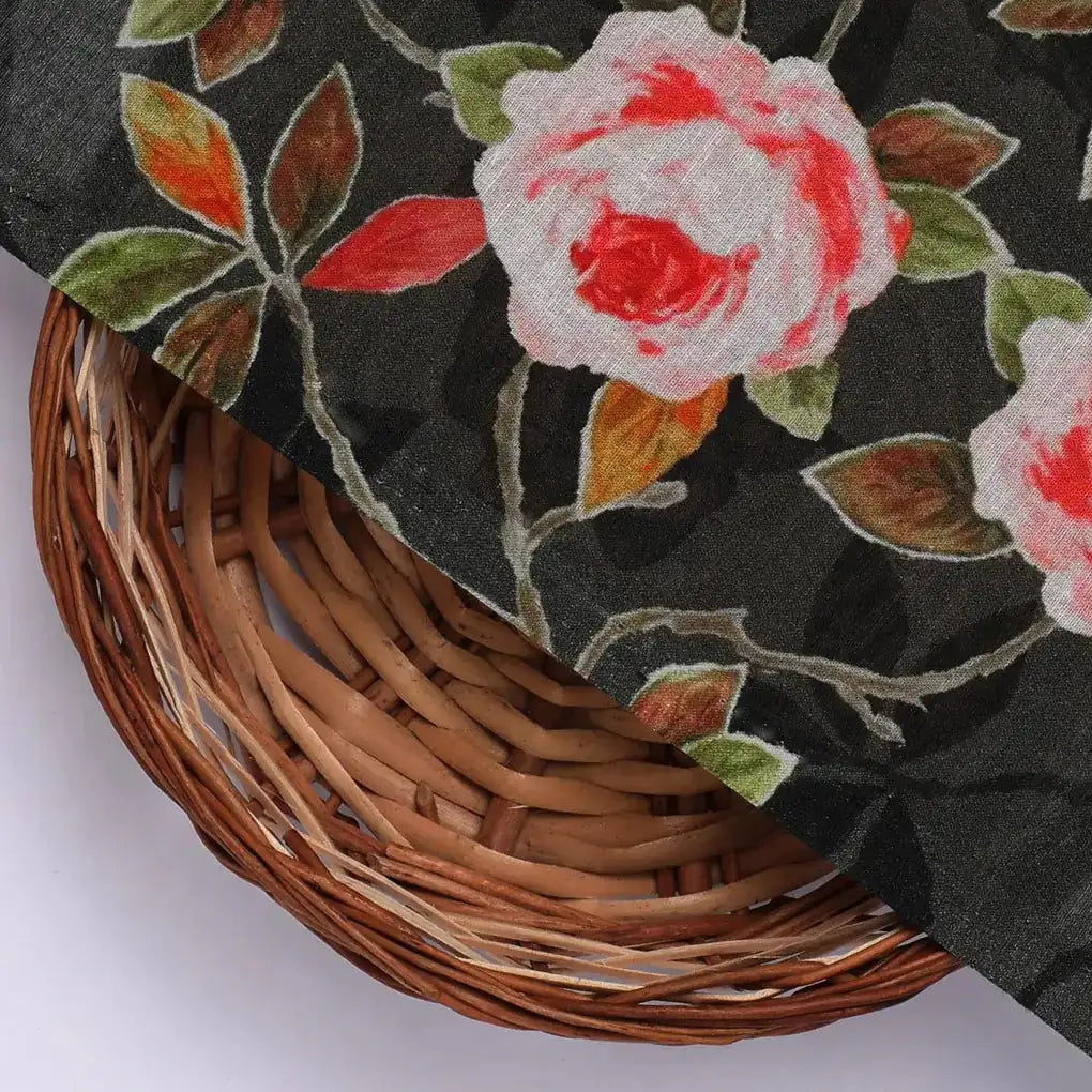 Ditsy Pink Rose With Green Leaves Digital Printed Fabric - Pure Cotton – pco 0 ta 05727 108 ditsy pink rose with green leaves digital printed fabric pure cotton 2