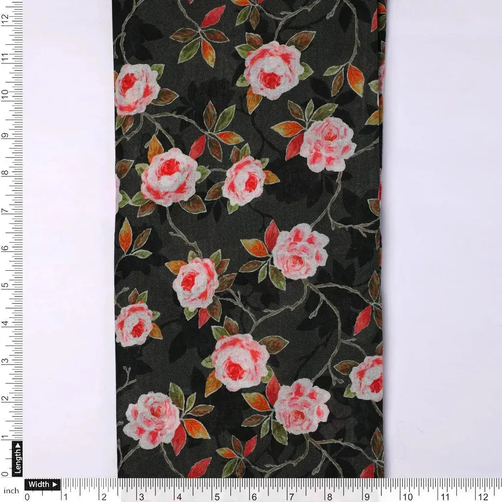 Ditsy Pink Rose With Green Leaves Digital Printed Fabric - Pure Cotton – pco 0 ta 05727 108 ditsy pink rose with green leaves digital printed fabric pure cotton 4