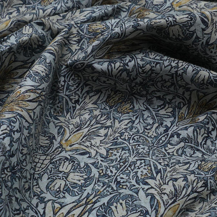 Damask Patterns On Yukon Gold Digital Printed Fabric - Pure Cotton - FAB VOGUE Studio®
