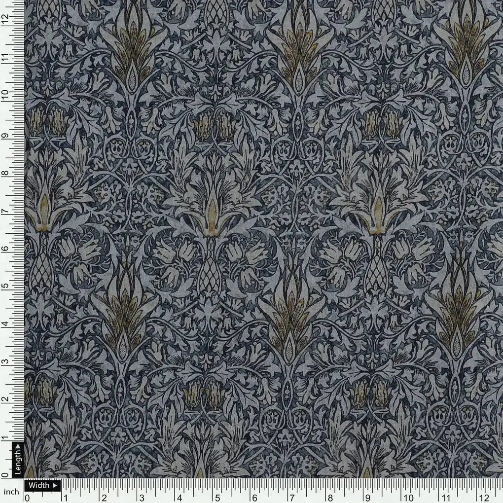 Damask Patterns On Yukon Gold Digital Printed Fabric - Pure Cotton – pco 0 ta 05997p2 108 damask patterns on yukon gold digital printed fabric pure cotton 4