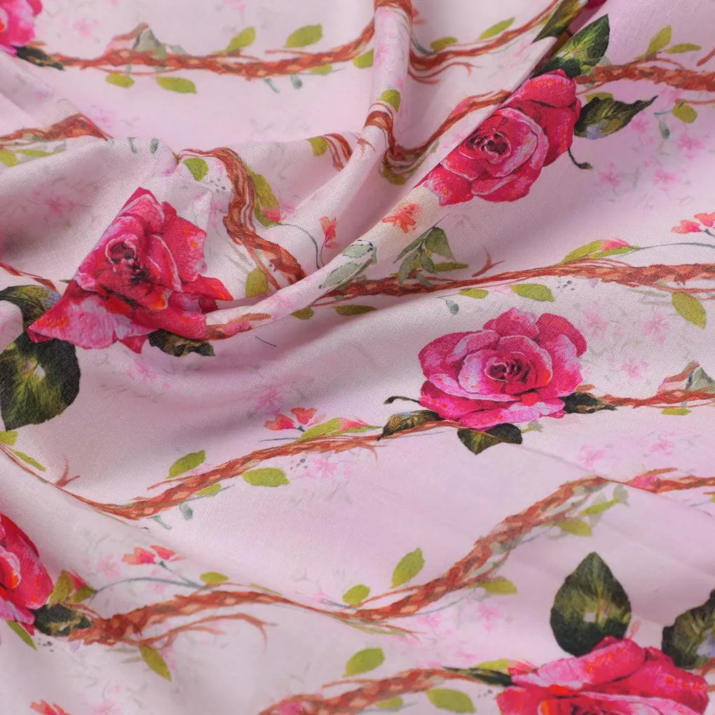 Autumnal Red Roses With Leaves Digital Printed Fabric - Pure Cotton – pco 0 ta 06478 108 autumnal red roses with leaves digital printed fabric pure cotton 3