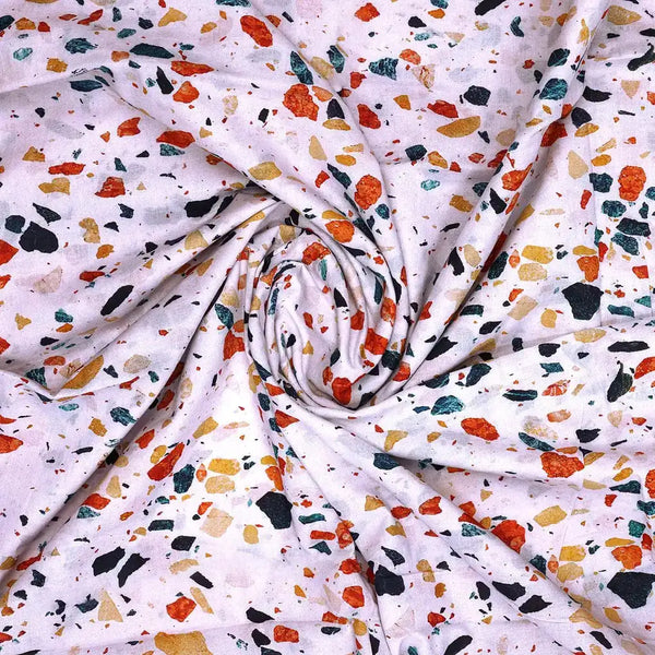 White Galay Stones Digital Printed Fabric - Pure Cotton – pco 0 ta0063 108 white galay stones digital printed fabric pure cotton 1