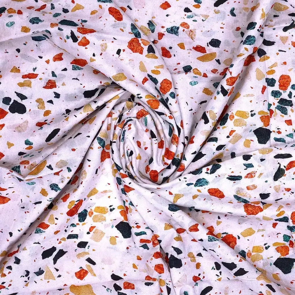 White Galay Stones Digital Printed Fabric - Pure Cotton – pco 0 ta0063 108 white galay stones digital printed fabric pure cotton 1