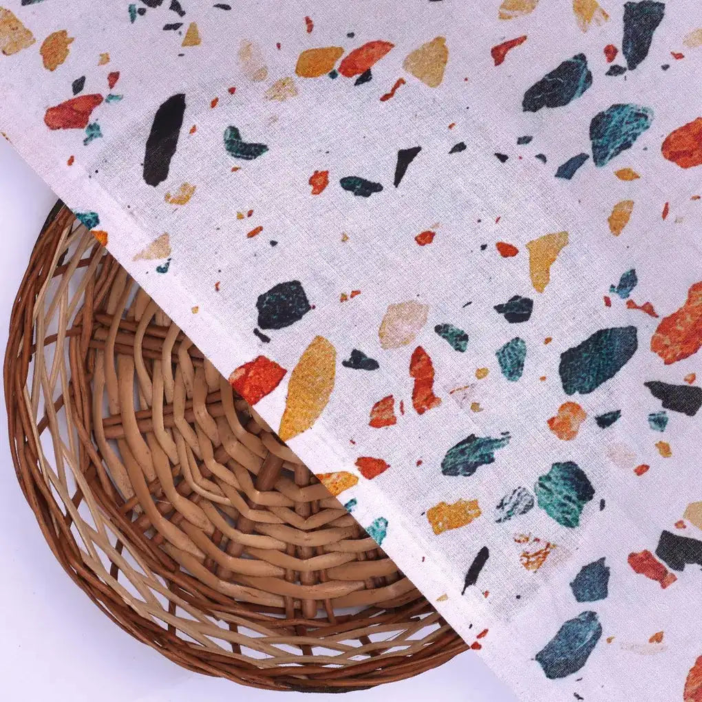 White Galay Stones Digital Printed Fabric - Pure Cotton – pco 0 ta0063 108 white galay stones digital printed fabric pure cotton 2