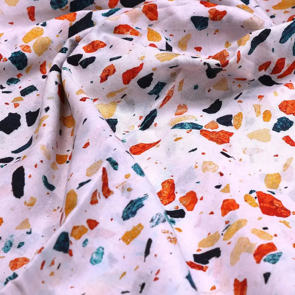 White Galay Stones Digital Printed Fabric - Pure Cotton – pco 0 ta0063 108 white galay stones digital printed fabric pure cotton 3