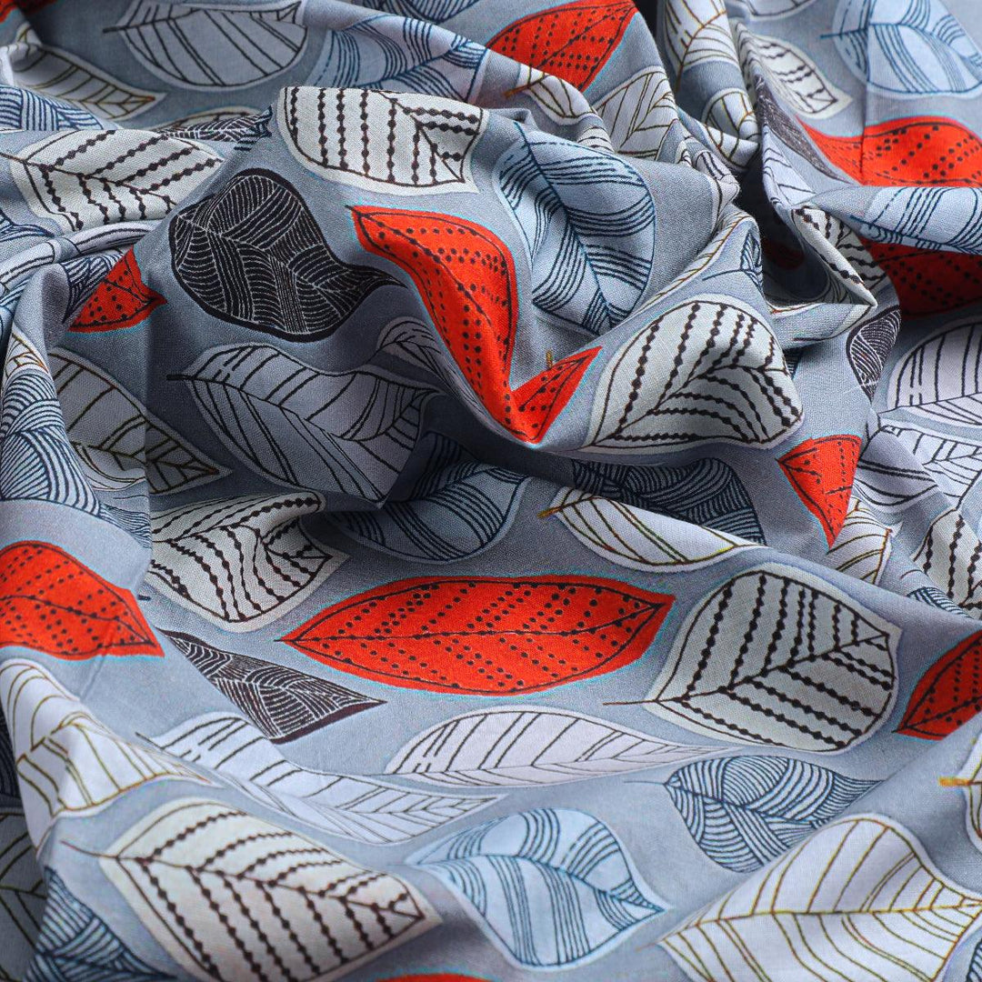 Autumn Leaves Digital Printed Fabric - FAB VOGUE Studio®