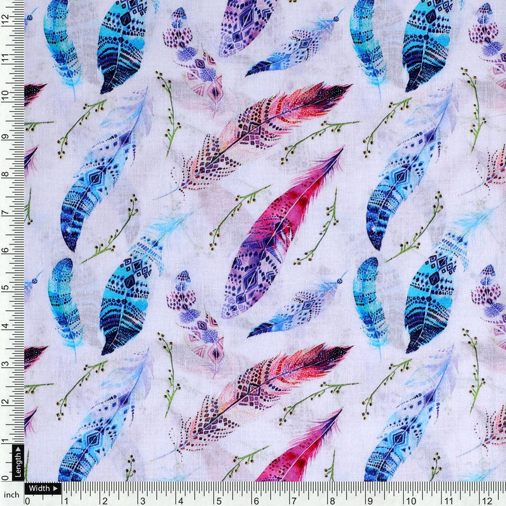 Feathers Digital Printed Fabric - FAB VOGUE Studio®