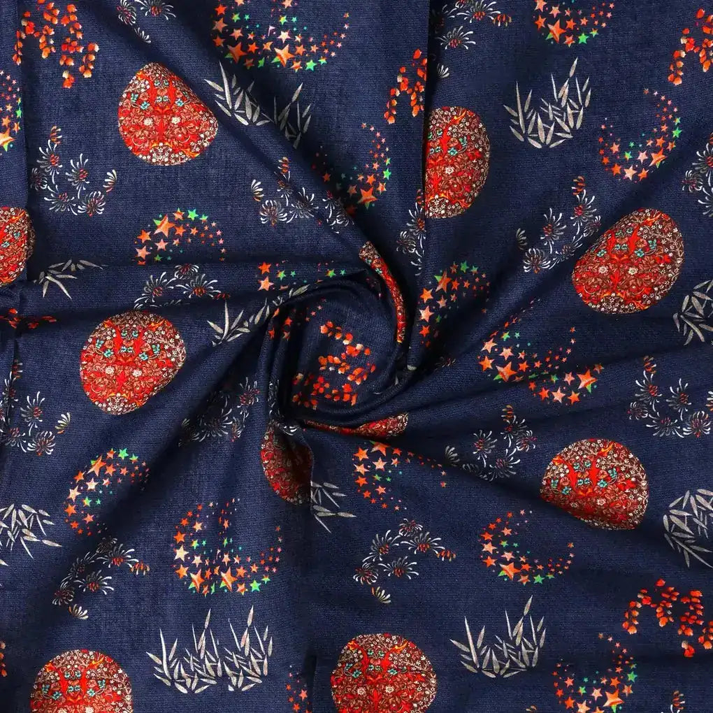 Beautiful Quirky Pattern over Blue Base Digital Printed Fabric – pco 0 ta01266 108 beautiful quirky pattern over blue base digital printed fabric 1