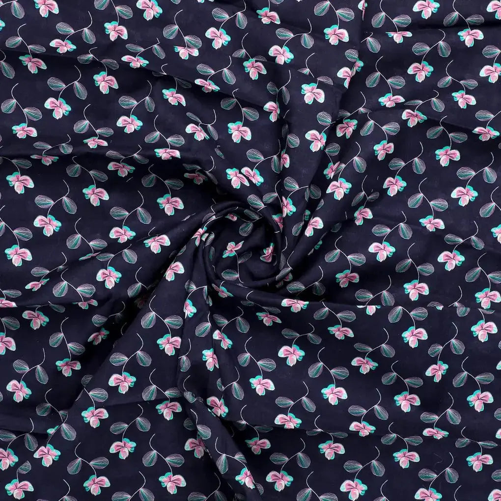 Flowers Floating over Blue Base Digital Printed Fabric – pco 0 ta03001 108 flowers floating over blue base digital printed fabric 1
