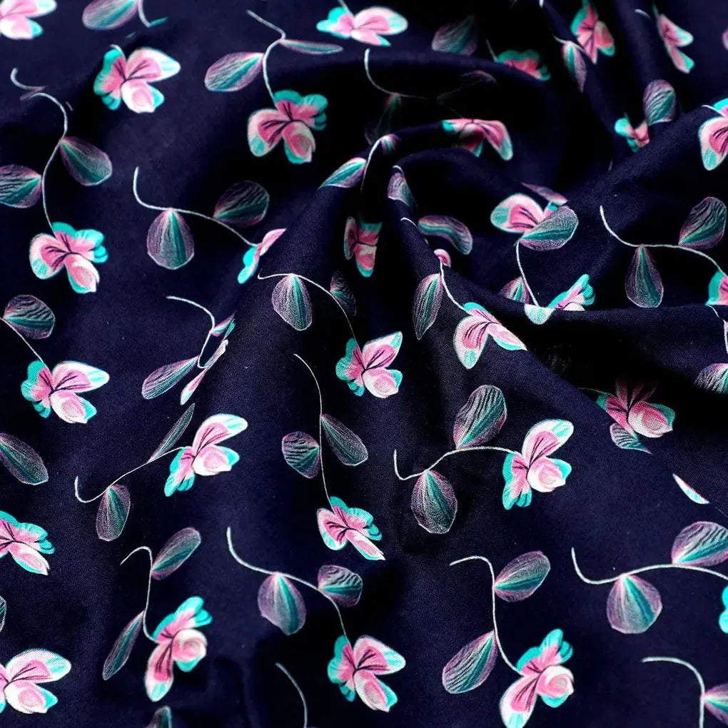 Flowers Floating over Blue Base Digital Printed Fabric – pco 0 ta03001 108 flowers floating over blue base digital printed fabric 3