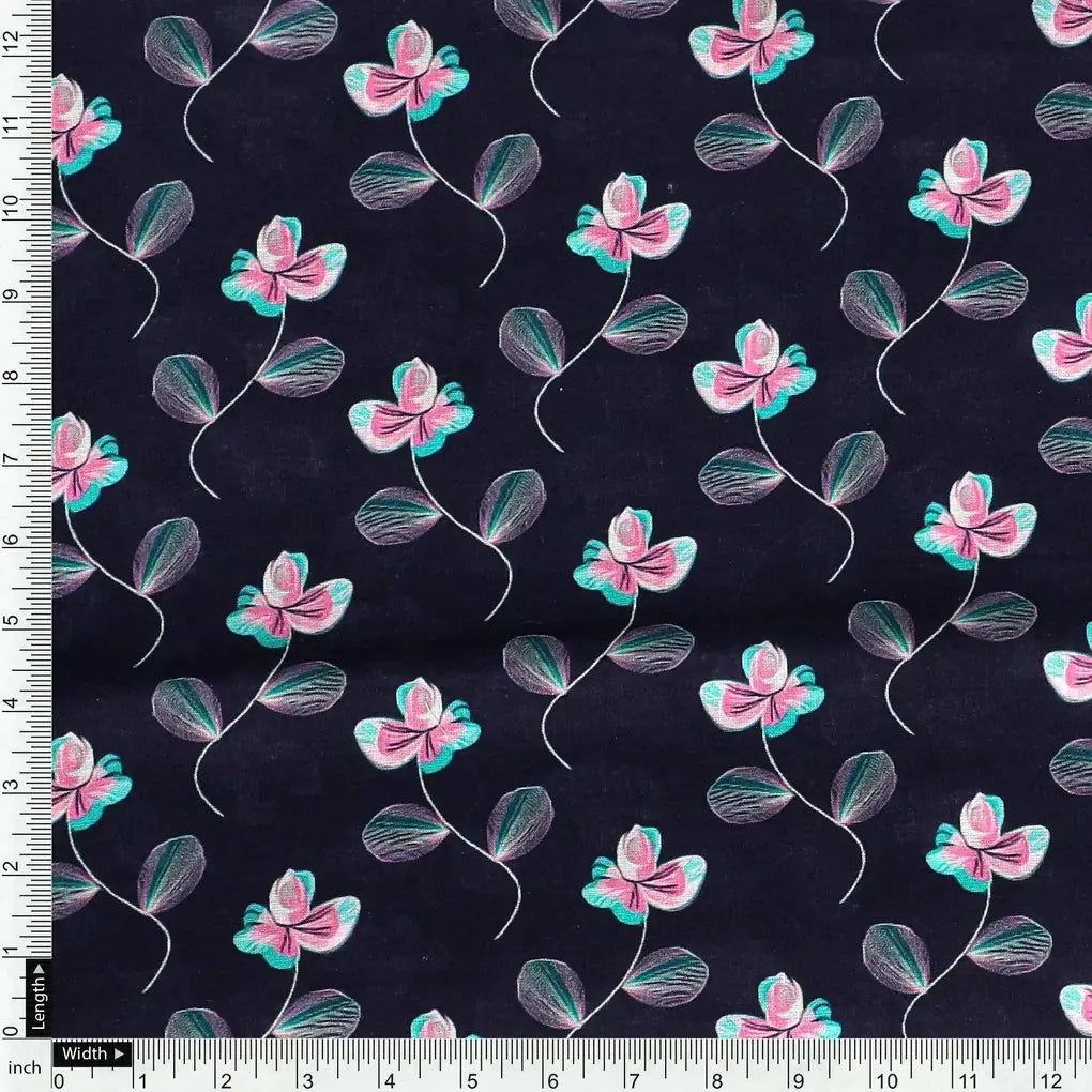 Flowers Floating over Blue Base Digital Printed Fabric – pco 0 ta03001 108 flowers floating over blue base digital printed fabric 4