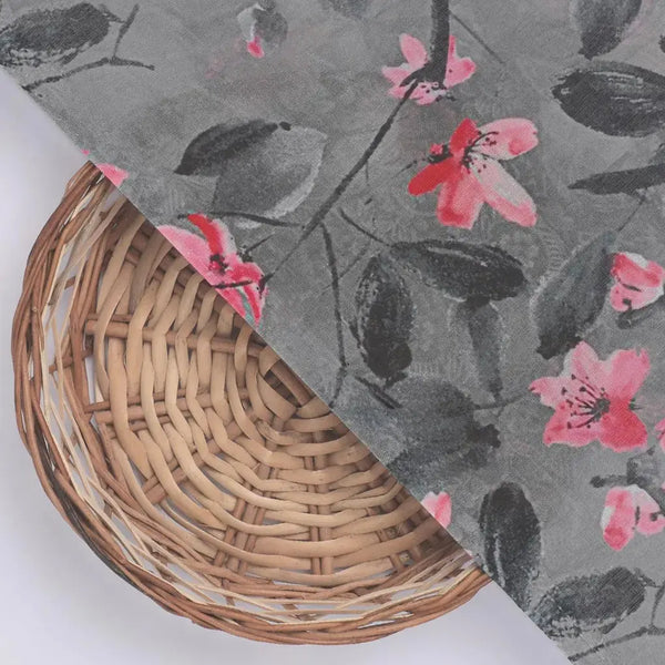 Rustic Looked Pink Flower Digital Printed Fabric - Pure Cotton – pco 0 ta05430 108 rustic looked pink flower digital printed fabric pure cotton 2 - alternate view