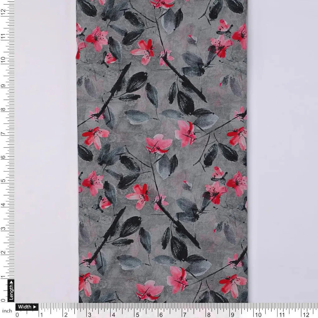 Rustic Looked Pink Flower Digital Printed Fabric - Pure Cotton – pco 0 ta05430 108 rustic looked pink flower digital printed fabric pure cotton 4