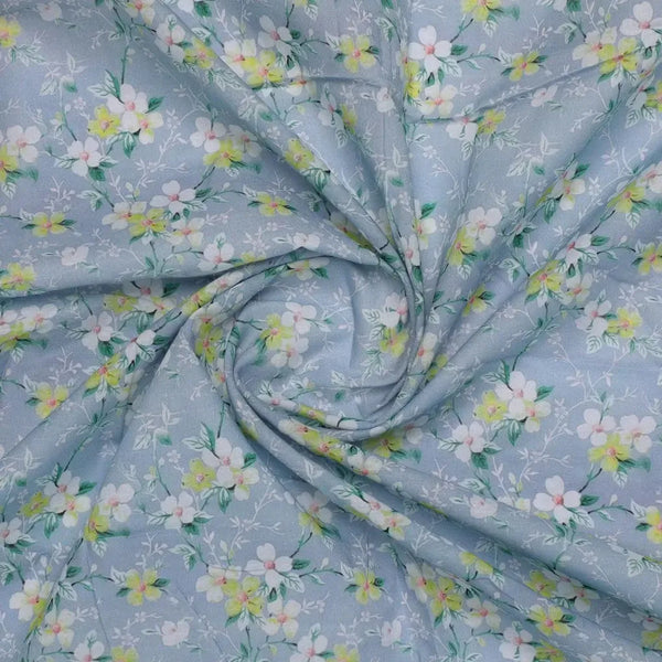 Beautiful White Jasmine Valley Flower Digital Printed Fabric - Pure Cotton – pco 0 ta05677 108 beautiful white jasmine valley flower digital printed fabric pure cotton 1