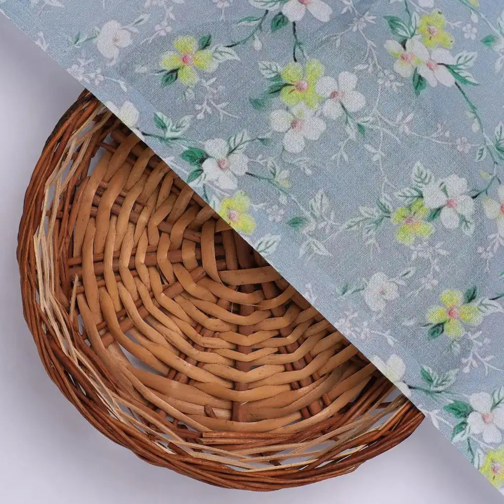 Beautiful White Jasmine Valley Flower Digital Printed Fabric - Pure Cotton – pco 0 ta05677 108 beautiful white jasmine valley flower digital printed fabric pure cotton 2