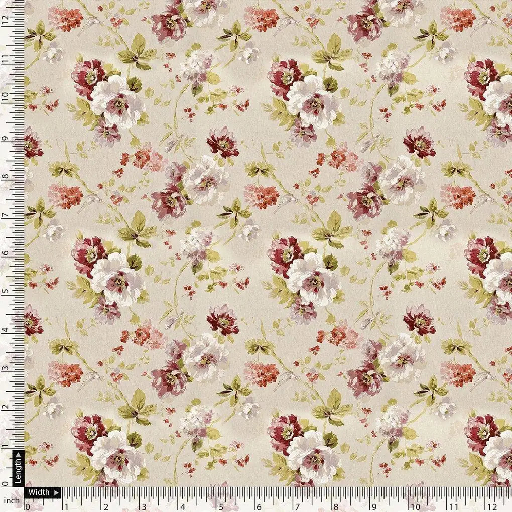 Watercolour Paint English Flower Digital Printed Fabric - Cotton – pco 0 ta05756 108 watercolour paint english flower digital printed fabric cotton 4