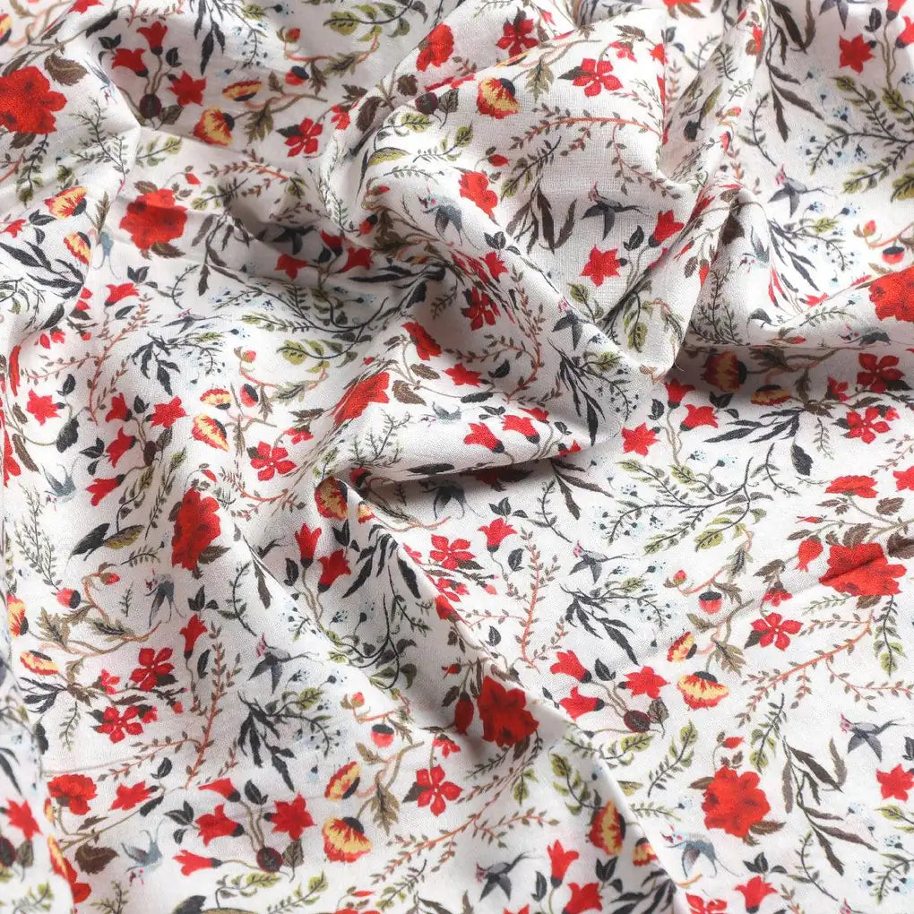 Jungle Wally Of Flower With Humming Bird Digital Printed Fabric - Cotton – pco 0 ta05760 108 jungle wally of flower with humming bird digital printed fabric cotton 3