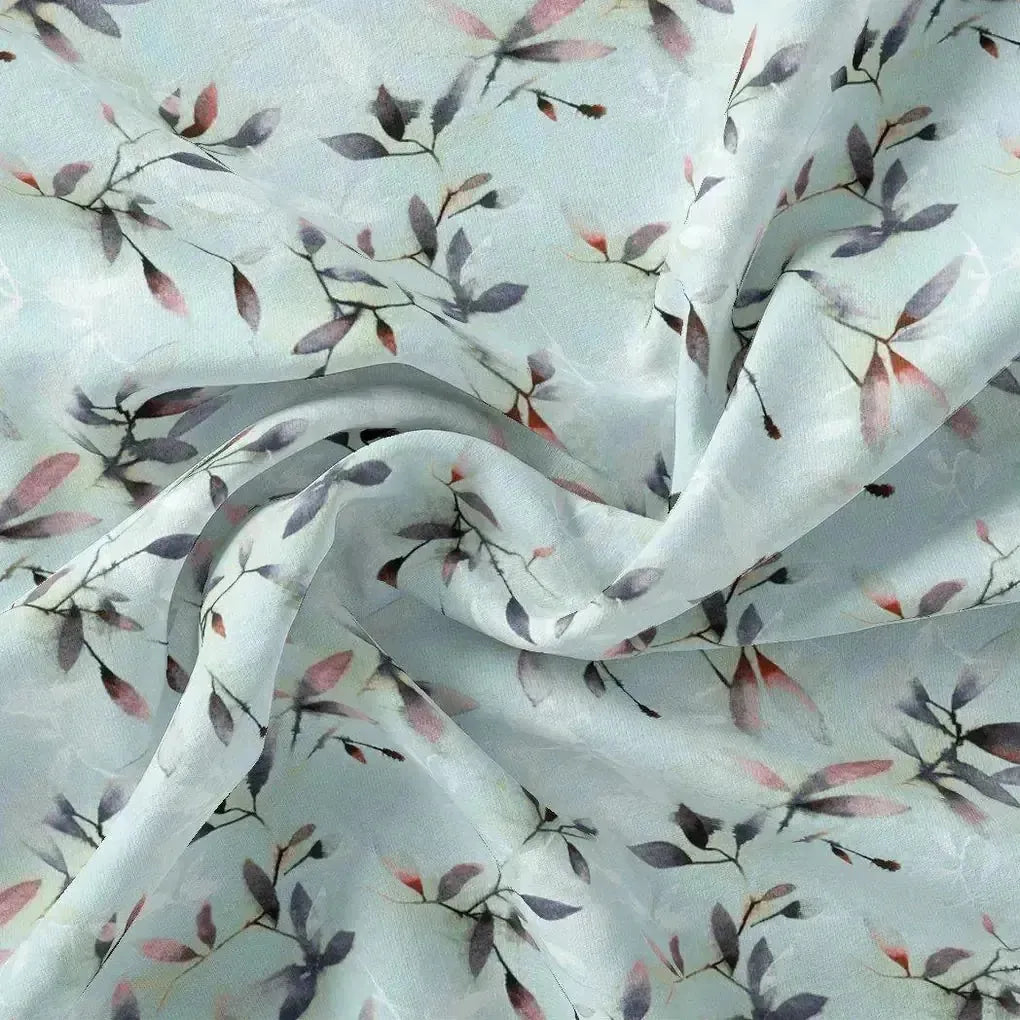 Bluish Thin And Light Leaves Digital Printed Fabric - Pure Cotton – pco 0 ta05861p2 108 bluish thin and light leaves digital printed fabric pure cotton 1