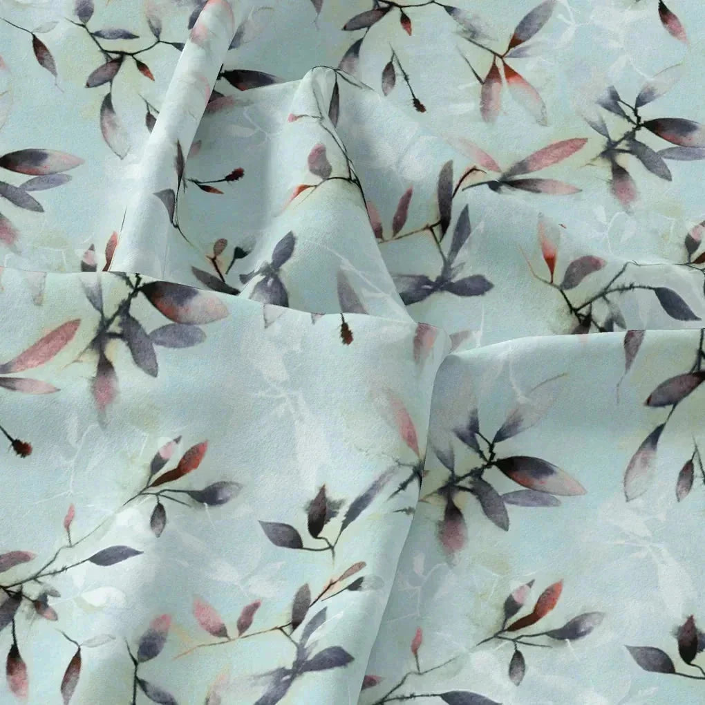 Bluish Thin And Light Leaves Digital Printed Fabric - Pure Cotton – pco 0 ta05861p2 108 bluish thin and light leaves digital printed fabric pure cotton 3
