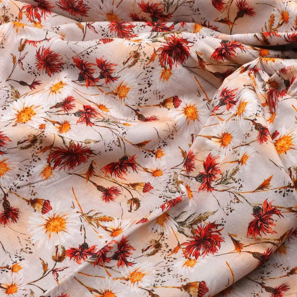 Daisy Branch Of White Flower Digital Printed Fabric - Cotton – pco 0 ta06071 108 daisy branch of white flower digital printed fabric cotton 3