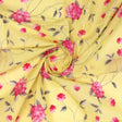 Pink Flower On Lemon Yellow Digital Printed Fabric  - Pure Cotton – pco 0 ta06121 108 pink flower on lemon yellow digital printed fabric pure cotton 1