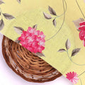 Pink Flower On Lemon Yellow Digital Printed Fabric  - Pure Cotton – pco 0 ta06121 108 pink flower on lemon yellow digital printed fabric pure cotton 2