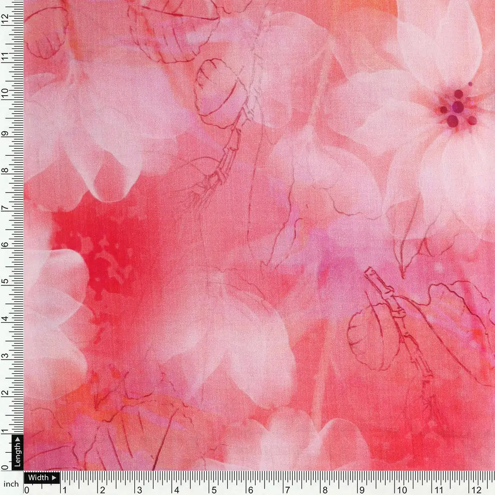 Beautiful Red Floral Digital Printed Fabric - Pure Cotton – pco 0 ta06366 108 beautiful red floral digital printed fabric pure cotton 4