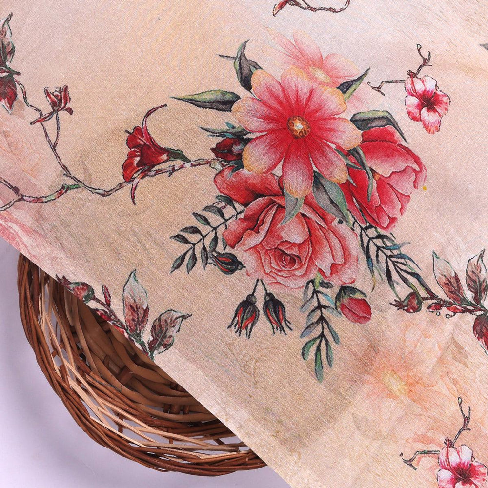 Multicolor Floral Digitally Printed Fabrics - Pure Cotton - FAB VOGUE Studio®