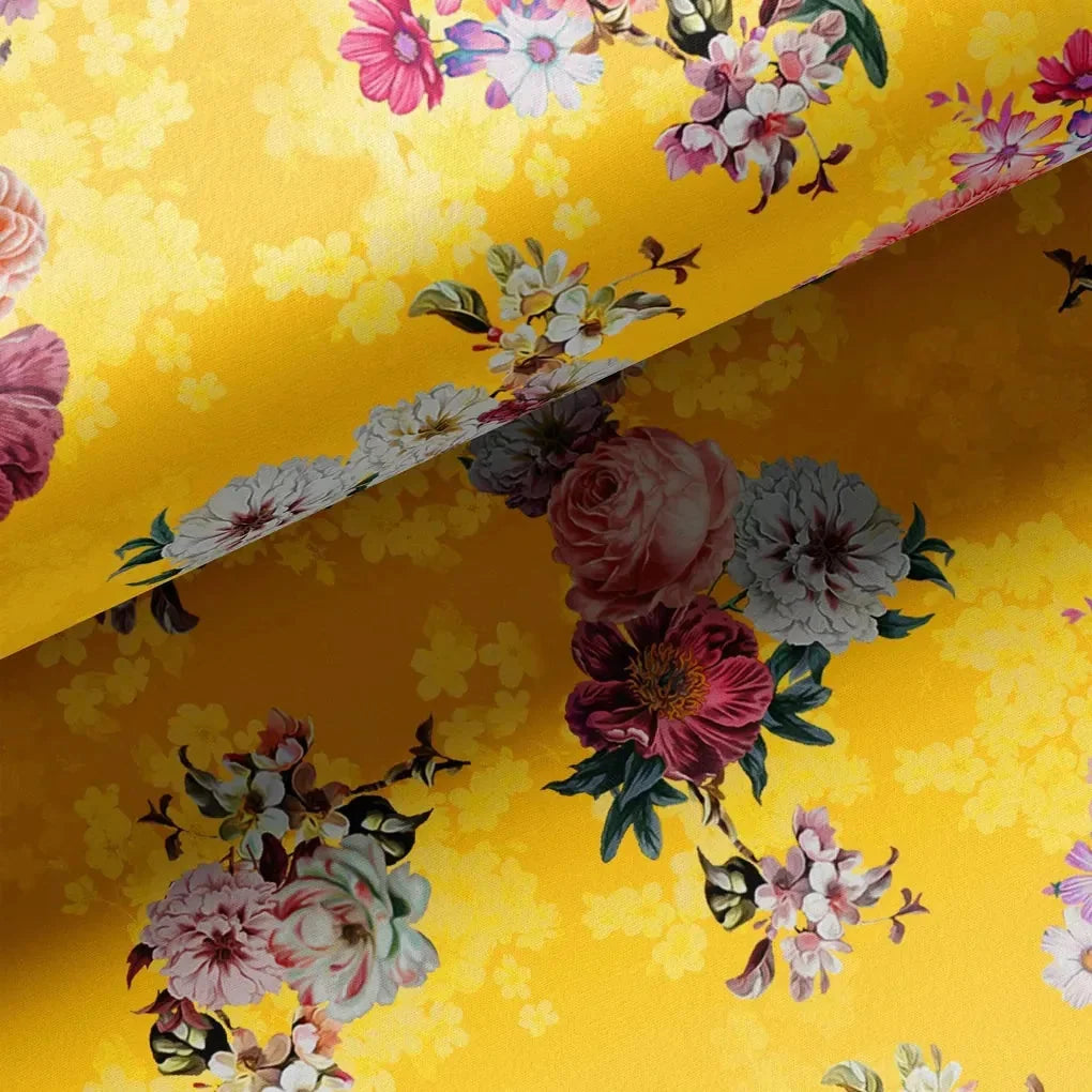 Beautiful Yellow Base Floral Bunch Digital Printed Fabric – pco 0 ta06677 108 beautiful yellow base floral bunch digital printed fabric 3