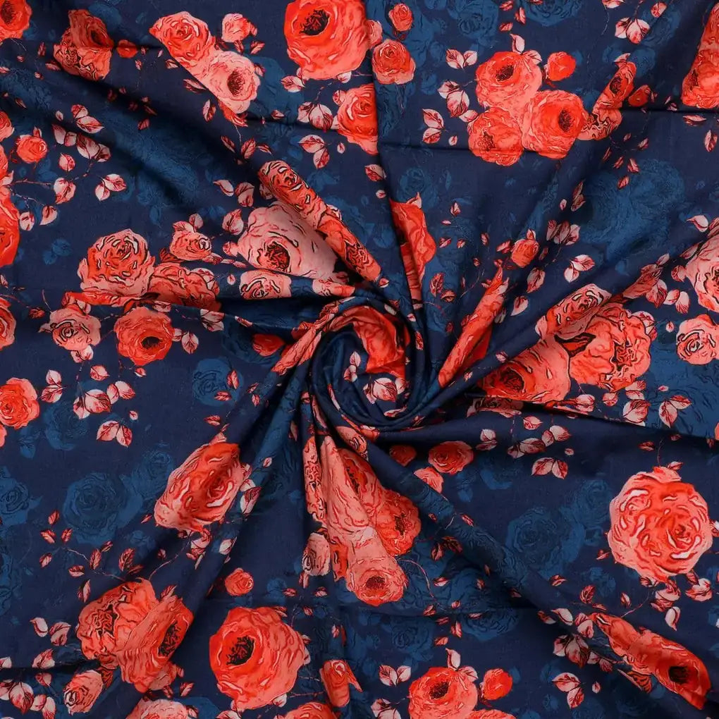 Redish Floral Repeat Digital Printed Fabric - Pure Cotton – pco 0 ta06678 108 redish floral repeat digital printed fabric pure cotton 1
