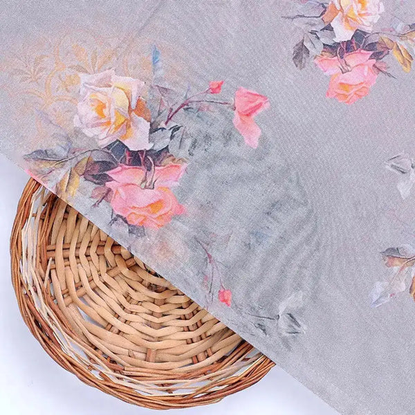 Pixel Floral Laying Over Grey Digital Printed Fabric – pco 0 ta06804p1 108 pixel floral laying over grey digital printed fabric 2 - alternate view