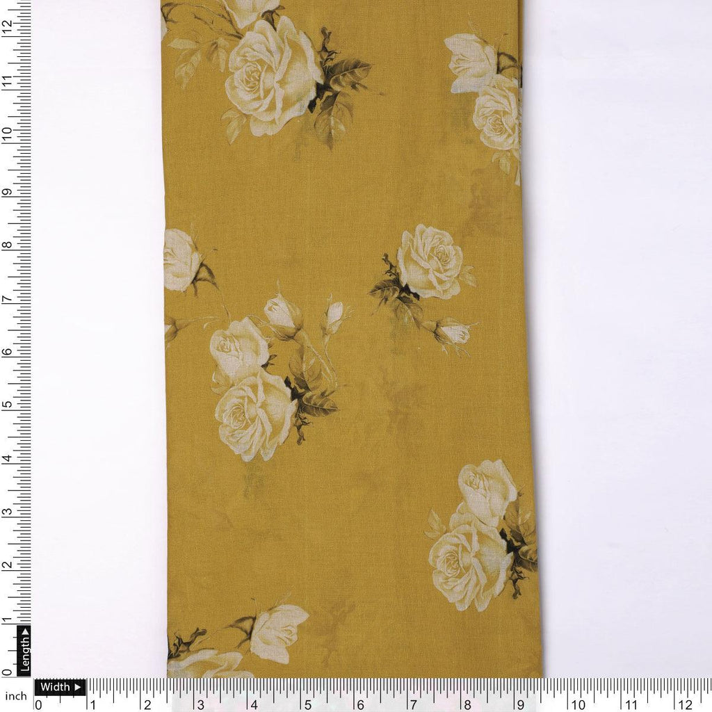 Lemon Yellow Flower Allover Digital Printed Fabric - Pure Cotton – pco 0 ta06831p8 108 lemon yellow flower allover digital printed fabric pure cotton 4
