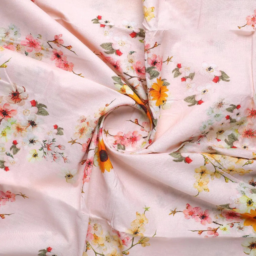 Decorative Multicolour Sunflower Digital Printed Fabric - Pure Cotton – pco 0 ta07140 108 decorative multicolour sunflower digital printed fabric pure cotton 1