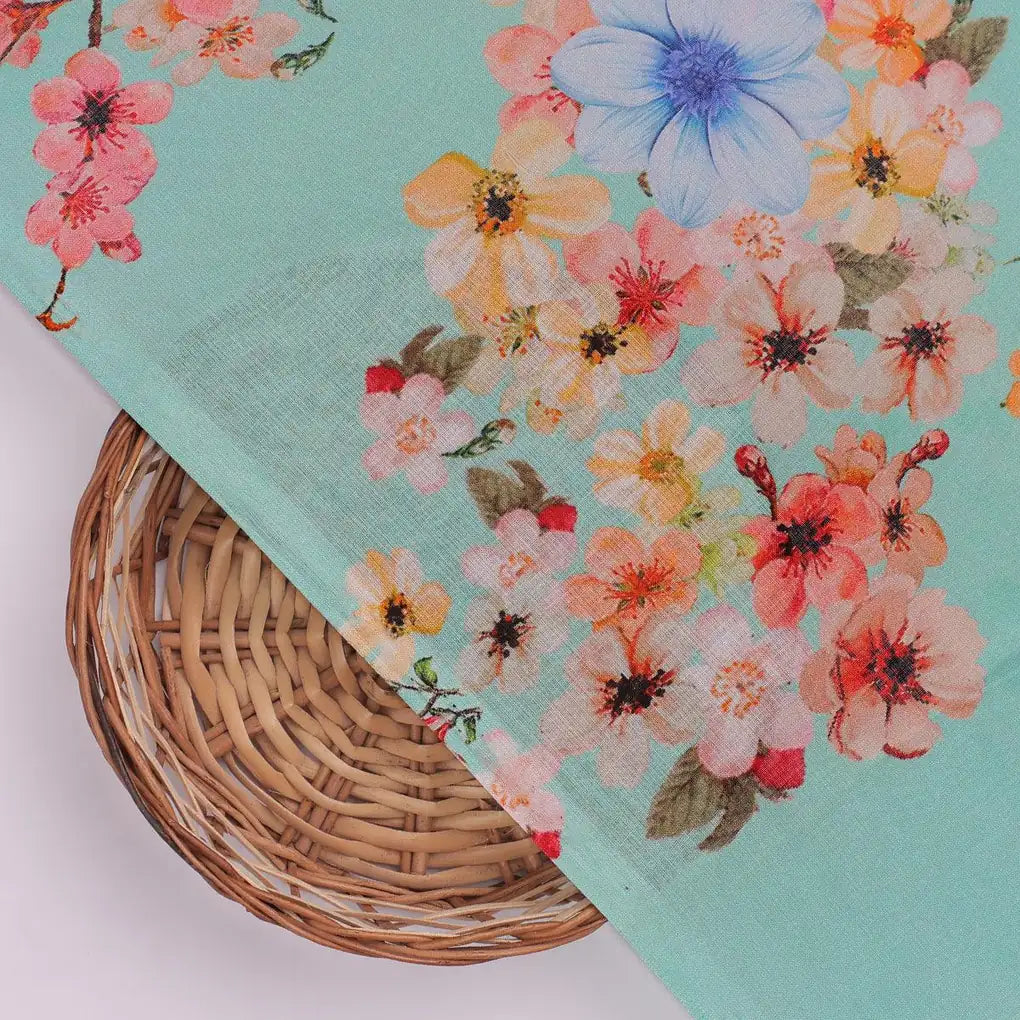 Lovely Geranium Flower Digital Printed Fabric - Pure Cotton – pco 0 ta07214p5 108 lovely geranium flower digital printed fabric pure cotton 2