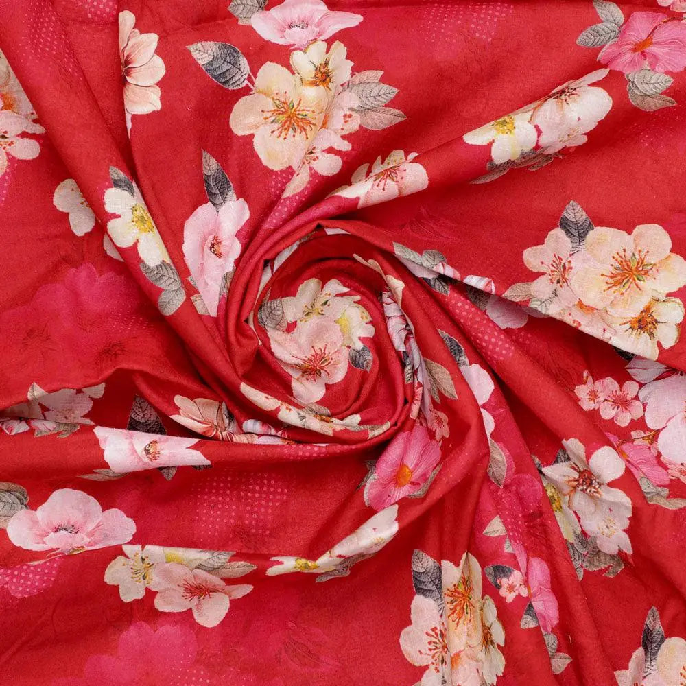 Big Narcissus Multi Colour Flower Digital Printed Fabric - Pure Cotton – pco 0 ta07418p9 108 big narcissus multi colour flower digital printed fabric pure cotton 1