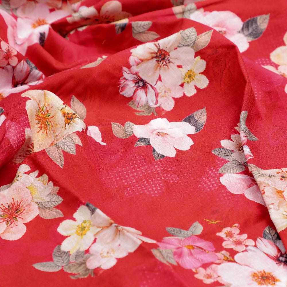 Big Narcissus Multi Colour Flower Digital Printed Fabric - Pure Cotton – pco 0 ta07418p9 108 big narcissus multi colour flower digital printed fabric pure cotton 3