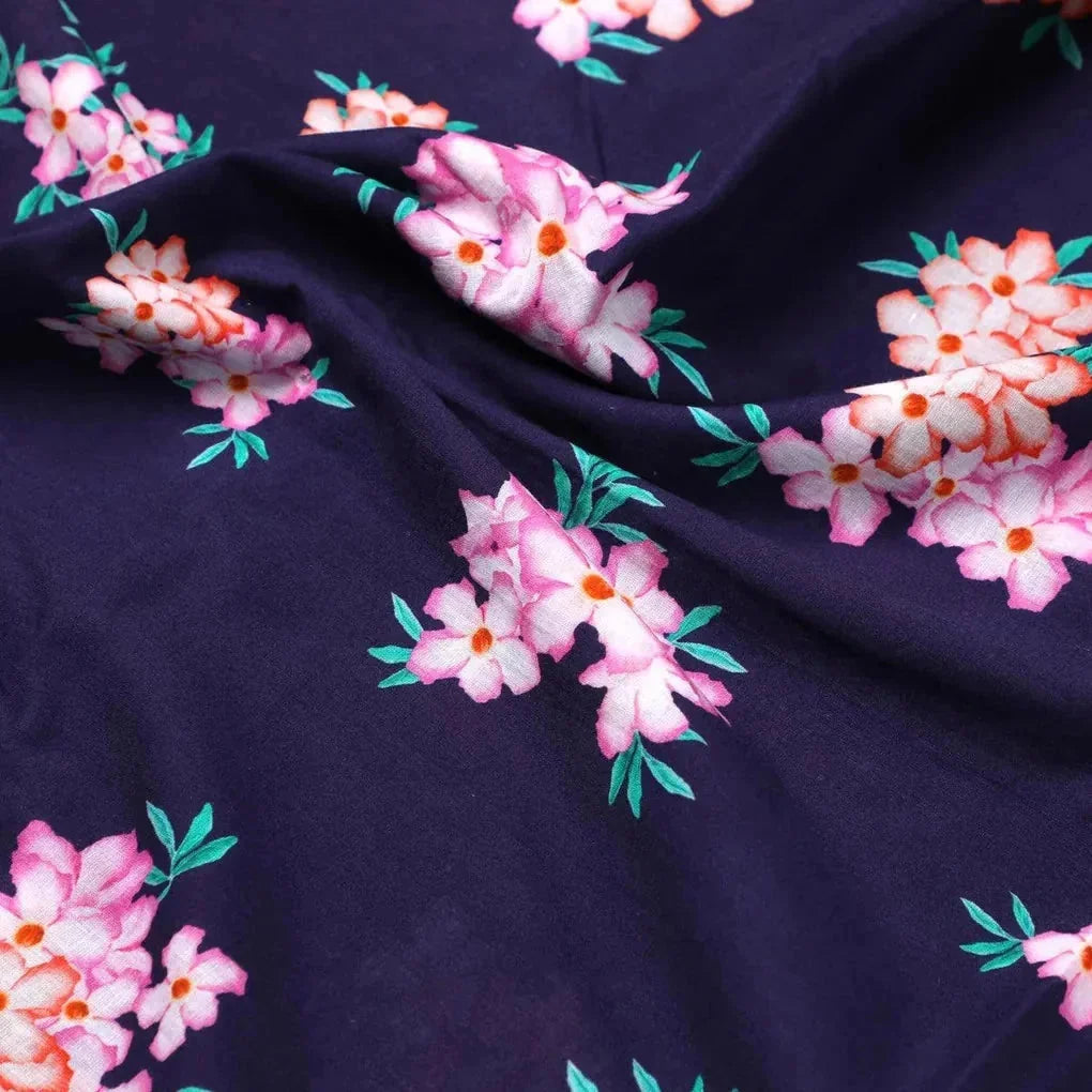 Violet Flower Bunch Digital Printed Fabric - Pure Cotton – pco 0 ta07525 108 violet flower bunch digital printed fabric pure cotton 3
