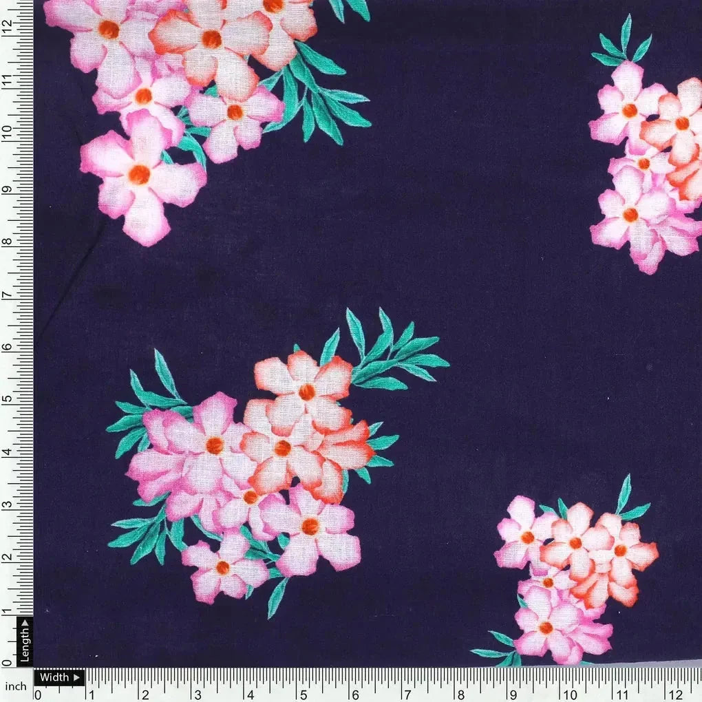 Violet Flower Bunch Digital Printed Fabric - Pure Cotton – pco 0 ta07525 108 violet flower bunch digital printed fabric pure cotton 4