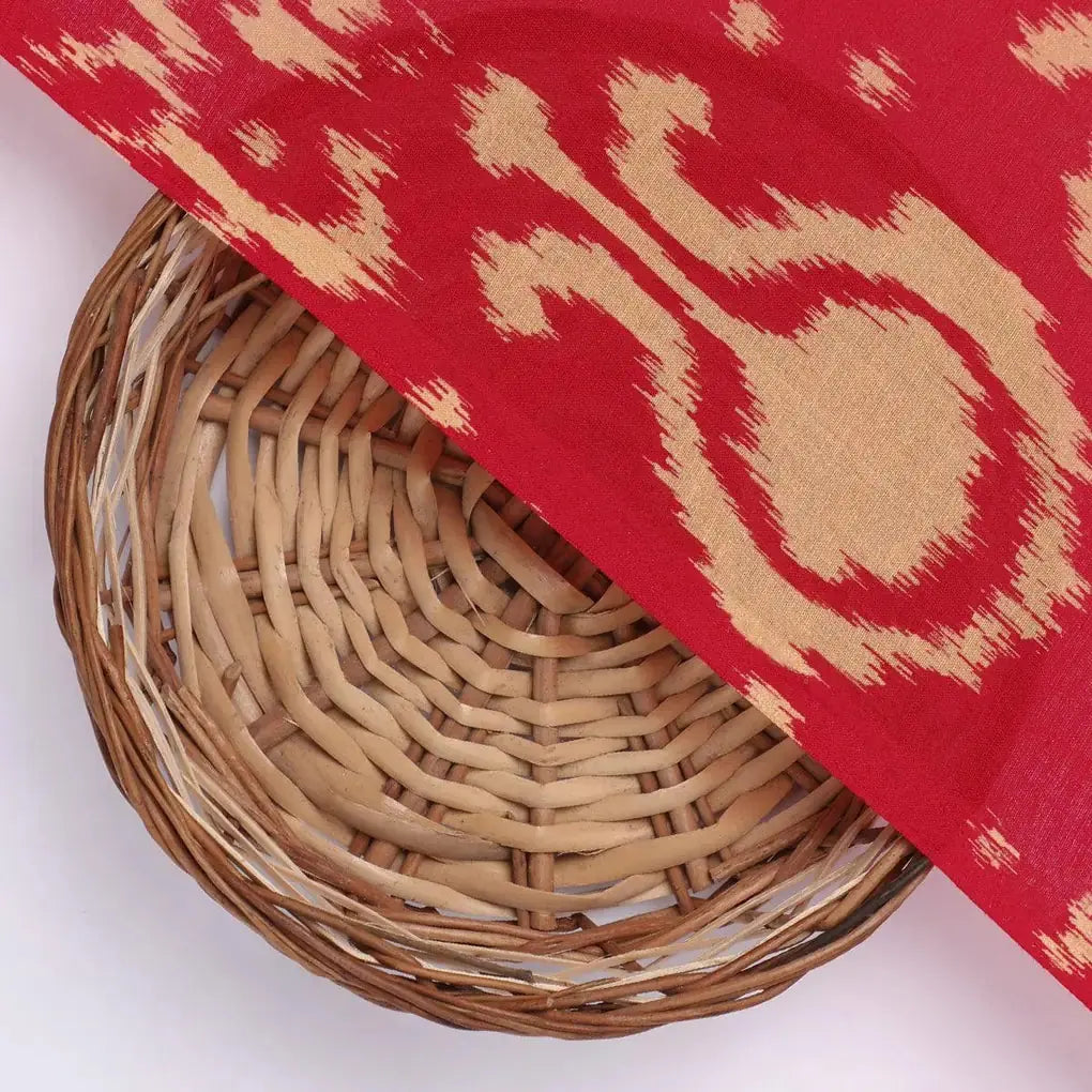 Tribal Prints On Carrot Red Digital Printed Fabric  - Pure Cotton – pco 0 ta07544 108 tribal prints on carrot red digital printed fabric pure cotton 2