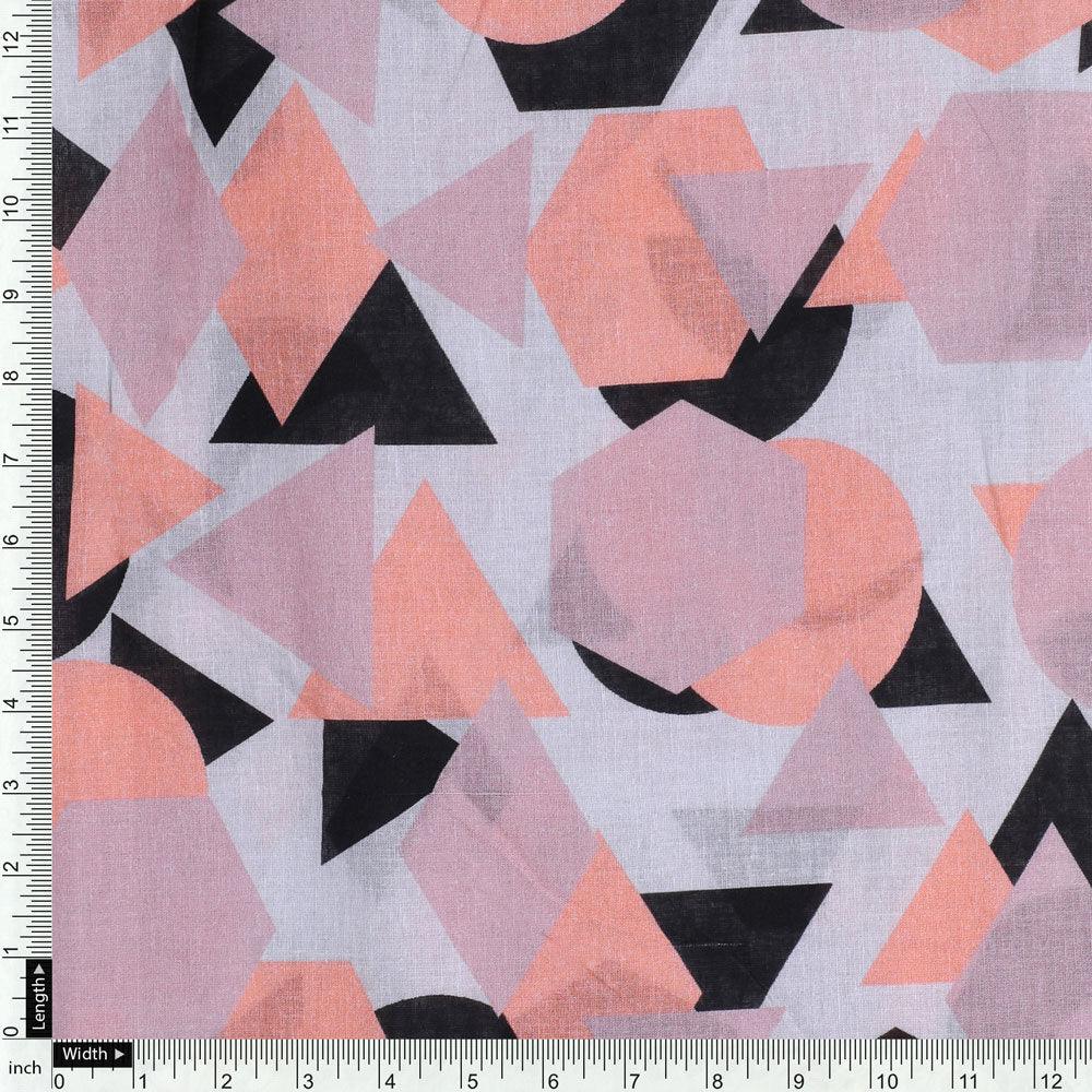 Colourful Geometric Shape Digital Printed Fabric - Pure Cotton - FAB VOGUE Studio®
