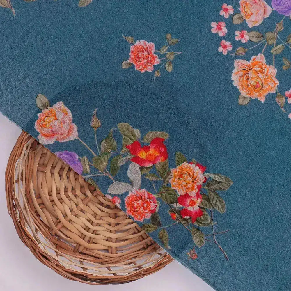 Colourful Flower Bunch Digital Printed Fabric - Pure Cotton – pco 0 ta07614 108 colourful flower bunch digital printed fabric pure cotton 2