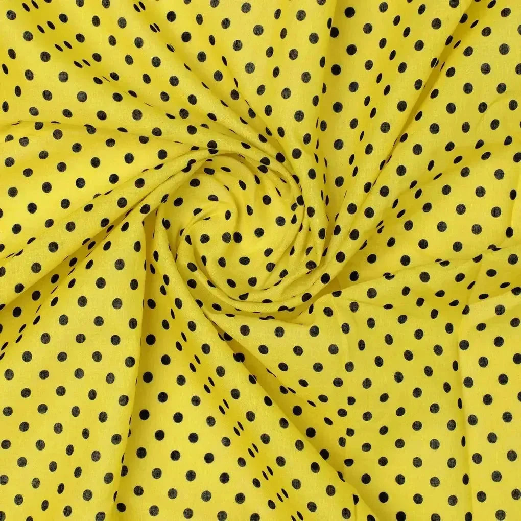 Yellow Polka Dot Digital Printed Fabric - Pure Cotton – pco 0 ta07619p2 108 yellow polka dot digital printed fabric pure cotton 1