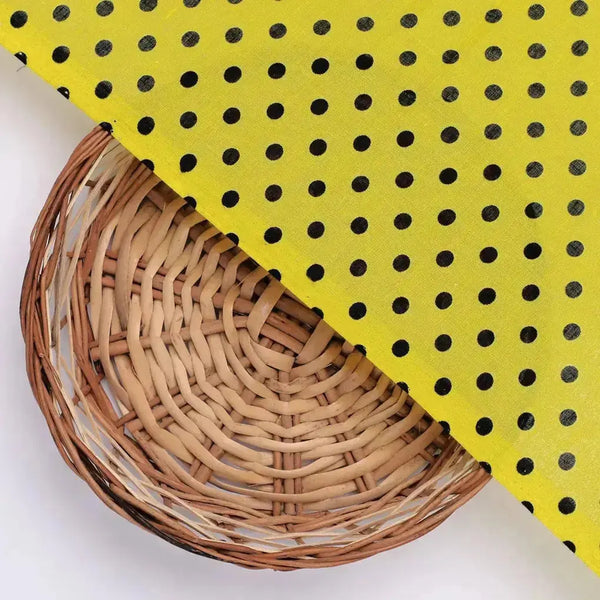 Yellow Polka Dot Digital Printed Fabric - Pure Cotton – pco 0 ta07619p2 108 yellow polka dot digital printed fabric pure cotton 2 - alternate view