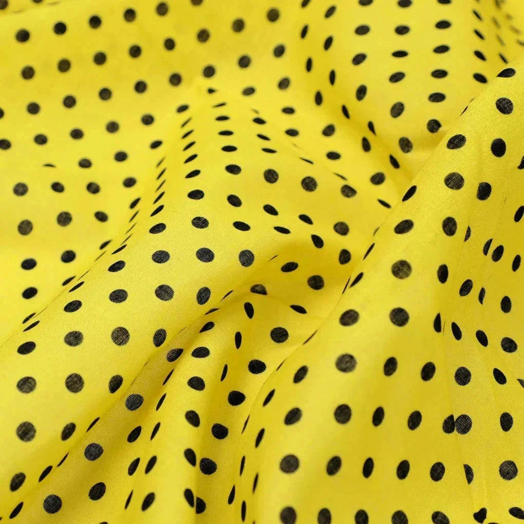 Yellow Polka Dot Digital Printed Fabric - Pure Cotton – pco 0 ta07619p2 108 yellow polka dot digital printed fabric pure cotton 3