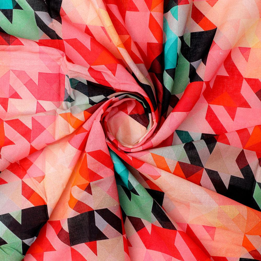 Attractive Multicolor Abstract Pattern Digital Printed Fabric - Pure Cotton - FAB VOGUE Studio®