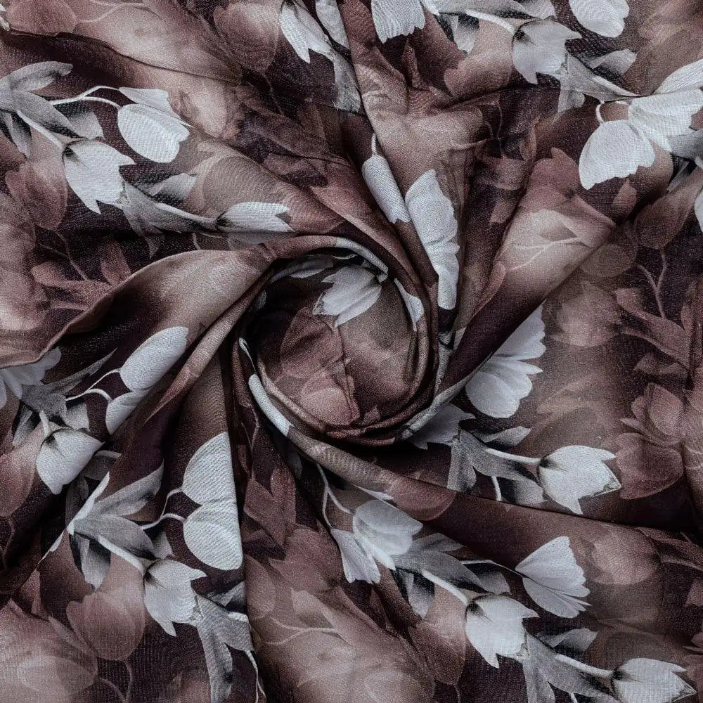 Watercolor Blooming Flower Brown Flower Digital Printed Fabric - Pure Cotton – pco 0 ta08146p3 108 watercolor blooming flower brown flower digital printed fabric pure cotton 1