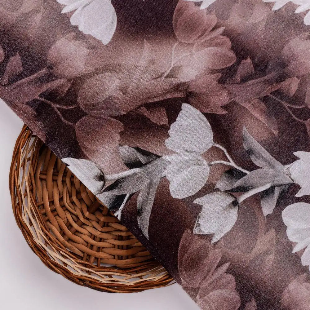 Watercolor Blooming Flower Brown Flower Digital Printed Fabric - Pure Cotton – pco 0 ta08146p3 108 watercolor blooming flower brown flower digital printed fabric pure cotton 2